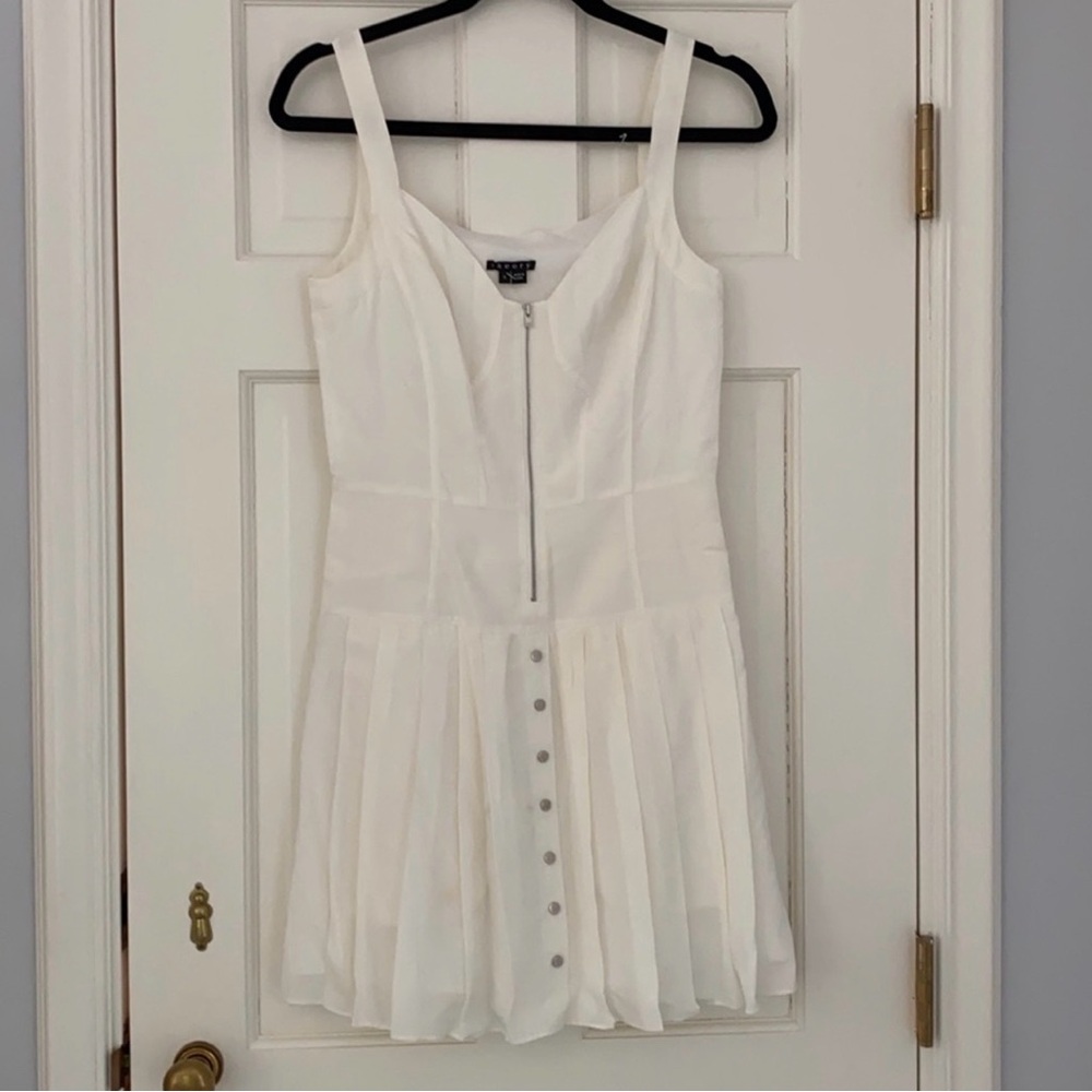 Theory White Zipper Mini Dress